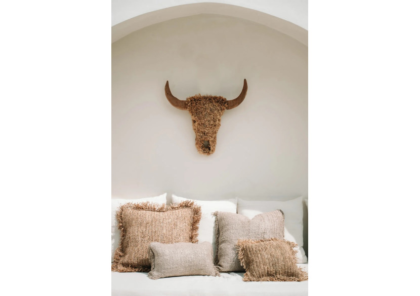 Housse de Coussin en Raffia - Carrée - Naturel - 60x60 - BA034N-L-60x60 - Bazar Bizar