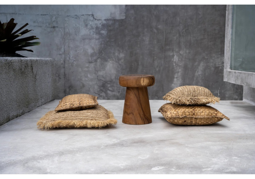 Housse de Coussin en Raffia - Carrée - Naturel - 60x60 - BA034N-L-60x60 - Bazar Bizar