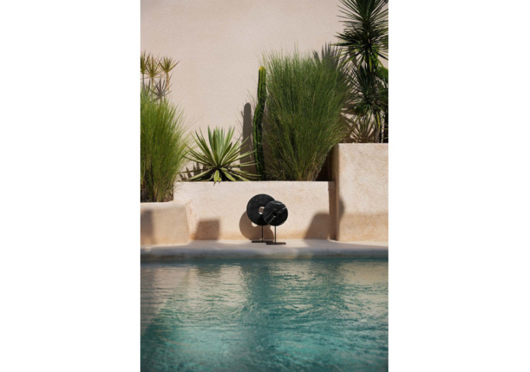 Disque en Marbre Noir sur Support - Élégance Minimaliste - BA191B-M - Bazar Bizar 2