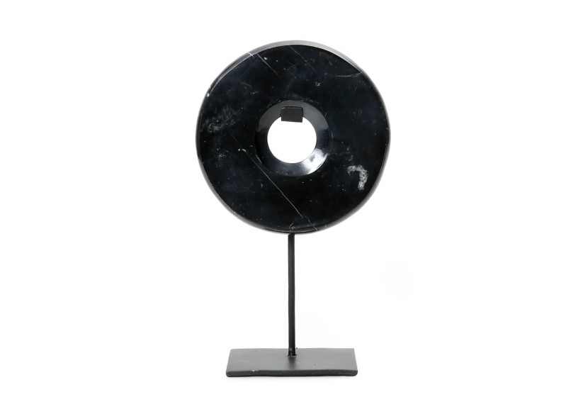 Disque en Marbre Noir sur Support - Élégance Minimaliste - BA191B-M - Bazar Bizar Disque en Marbre Noir sur Support - Élégance Minimaliste - BA191B-M - Bazar Bizar