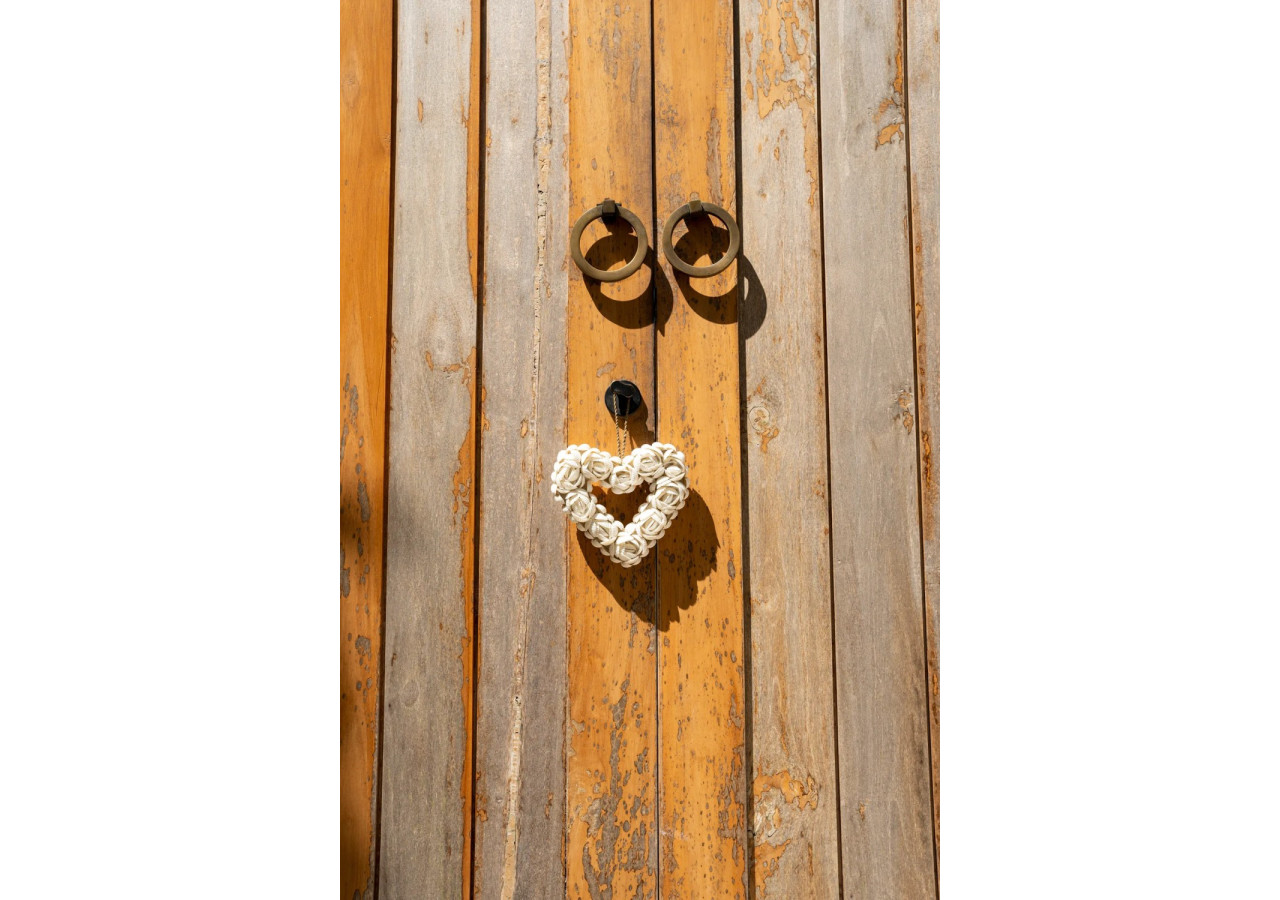 Cœur en Coquillages Blanc - Décoration Côtière - BA005W-L - Bazar Bizar