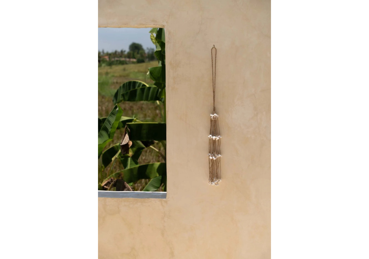 Tassel en Coquillages Blanc - Accroche Décorative - BA026W - Bazar Bizar