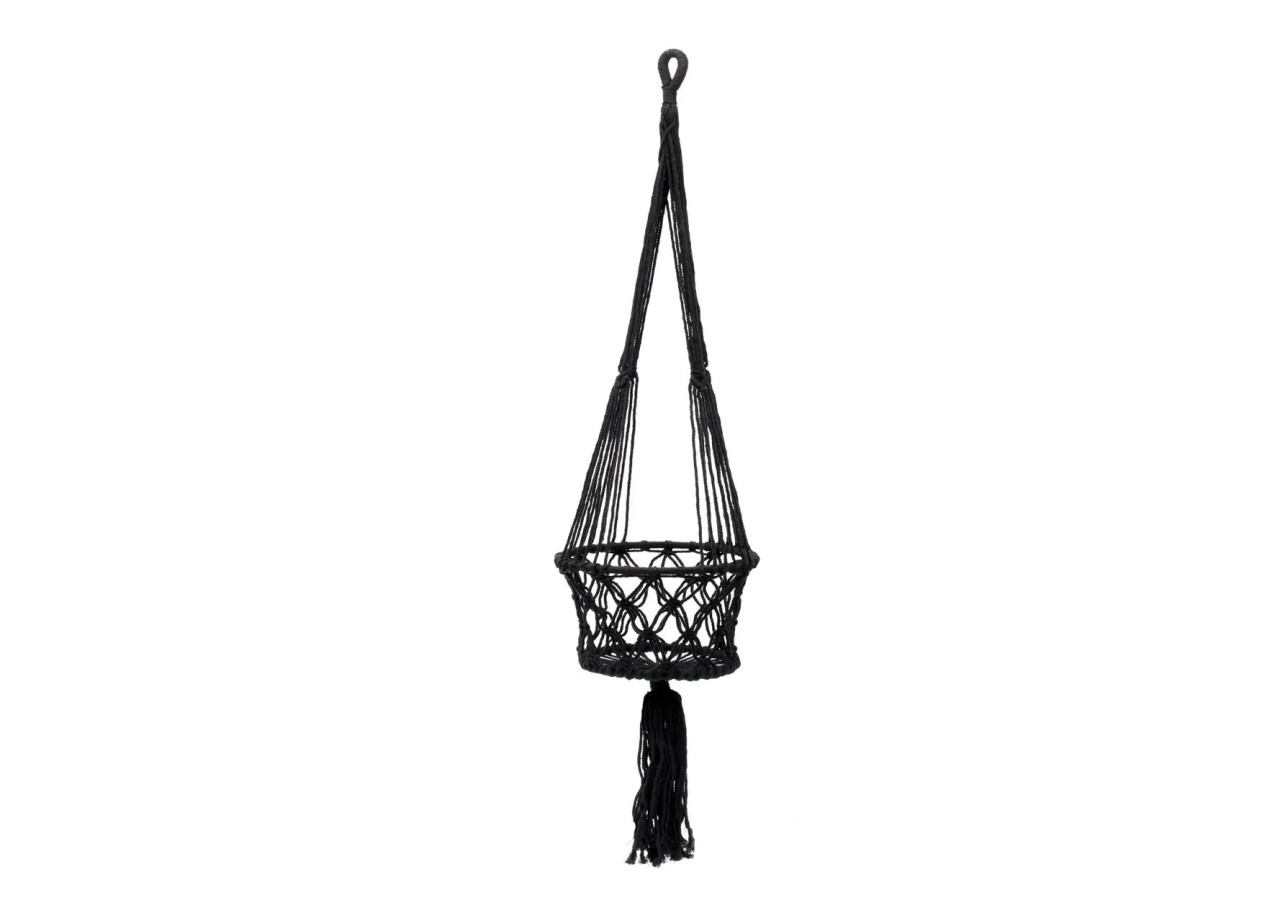 Porte-Plante en Macramé Noir - Grande Taille - BA151B-L - Bazar Bizar