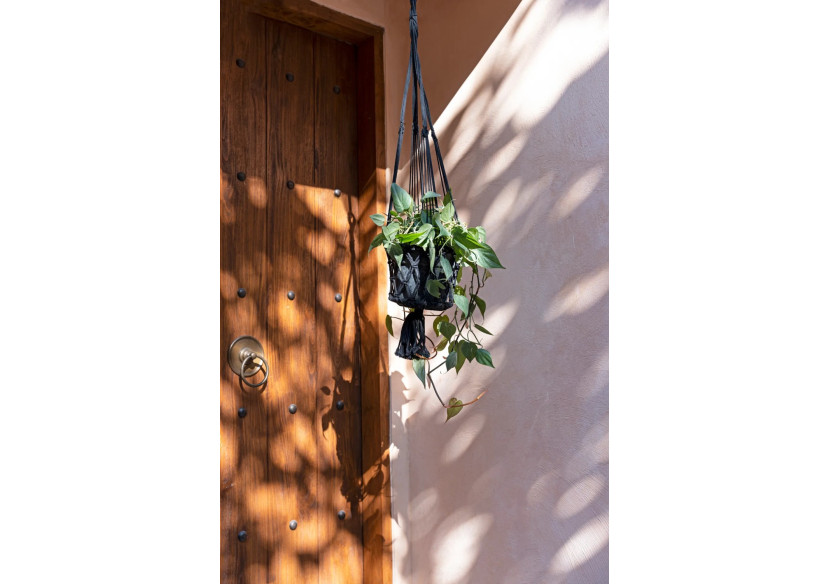 Porte-Plante en Macramé Noir - Grande Taille - BA151B-L - Bazar Bizar