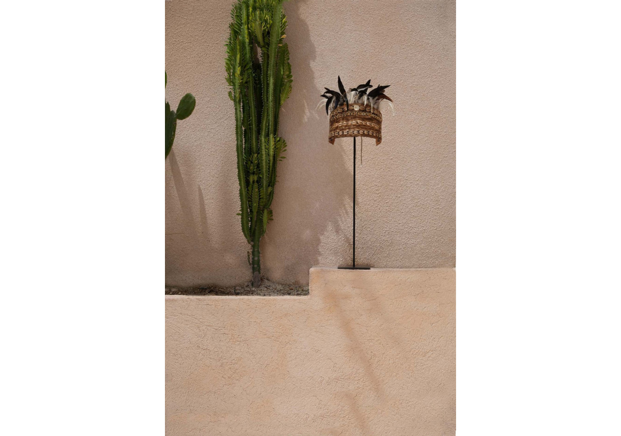 Chapeau en Plumes de Cobaye sur Support - Noir Naturel - BAKU020NB - Bazar Bizar