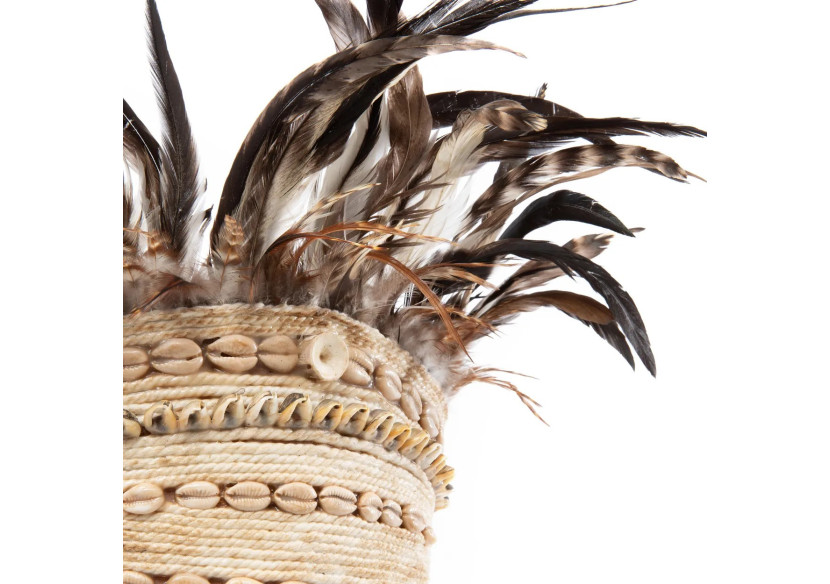 Chapeau en Plumes de Cobaye sur Support - Noir Naturel - BAKU020NB - Bazar Bizar