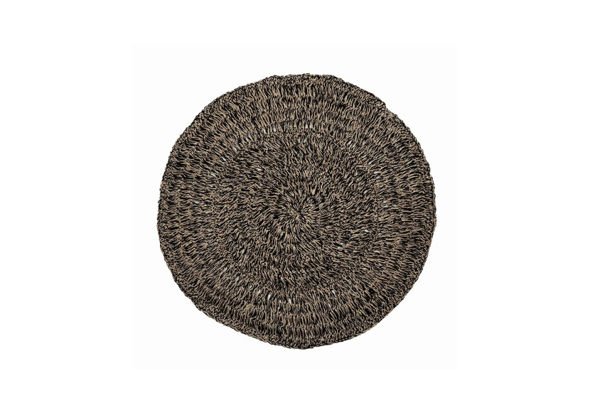 Tapis en Herbe de Mer Circulaire - Noir Naturel 100 - BAJN016NB-100 - Bazar Bizar