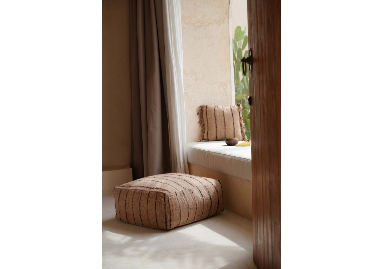 Pouf Oh My Gee - Beige Noir - INIE003BeB-60 - Bazar Bizar