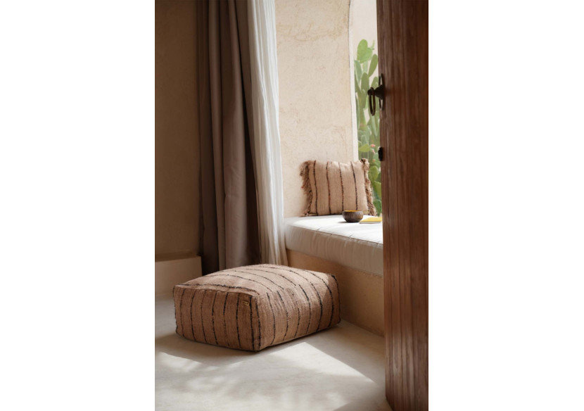 Pouf Oh My Gee - Beige Noir - INIE003BeB-60 - Bazar Bizar