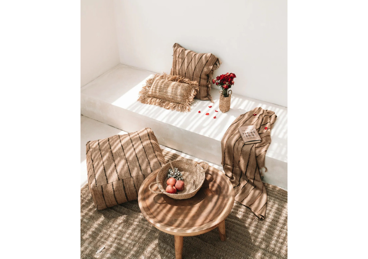 Pouf Oh My Gee - Beige Noir - INIE003BeB-60 - Bazar Bizar