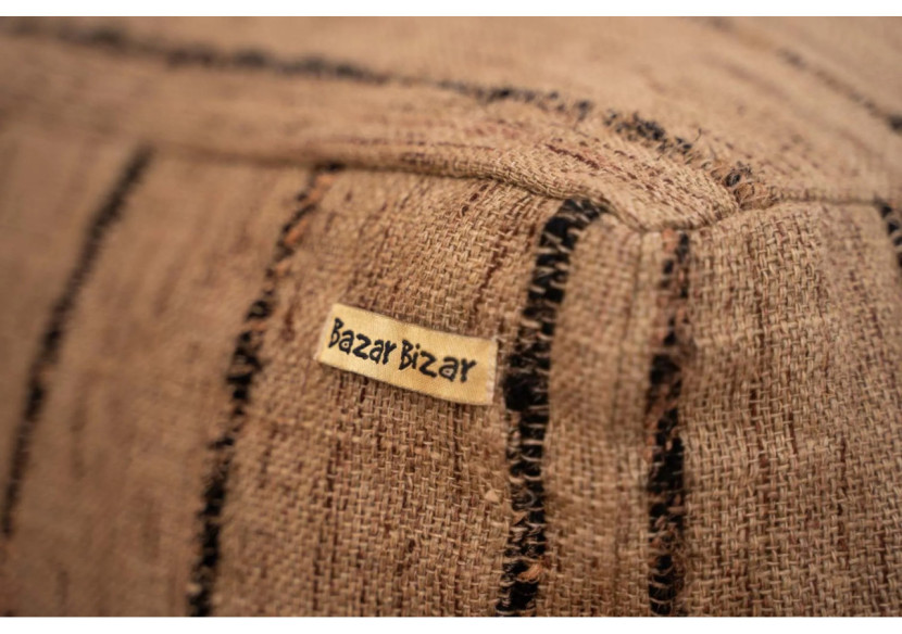 Pouf Oh My Gee - Beige Noir - INIE003BeB-60 - Bazar Bizar