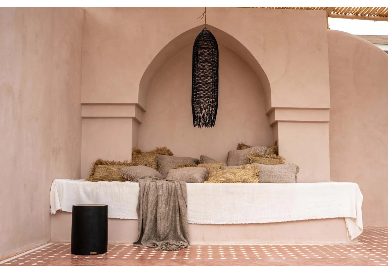 Tabouret Tribe - Noir Naturel - JAHU015NB - Bazar Bizar
