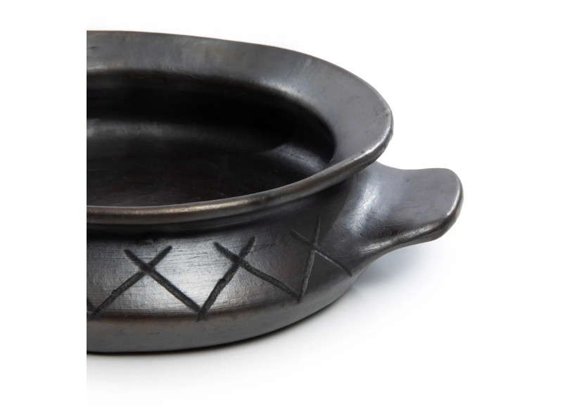 Pot ovale brûlé avec motif et poignées latérales - Noir - JAES032B - Bazar Bizar Pot ovale brûlé avec motif et poignées latérales - Noir - JAES032B - Bazar Bizar