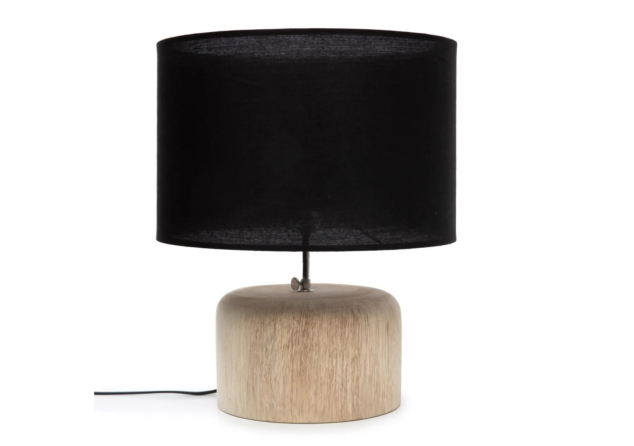 Lampe de table en bois de teck - Noir Naturel - JABR064NB - Bazar Bizar
