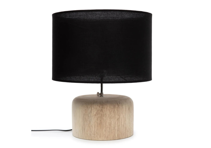 Lampe de table en bois de teck - Noir Naturel - JABR064NB - Bazar Bizar