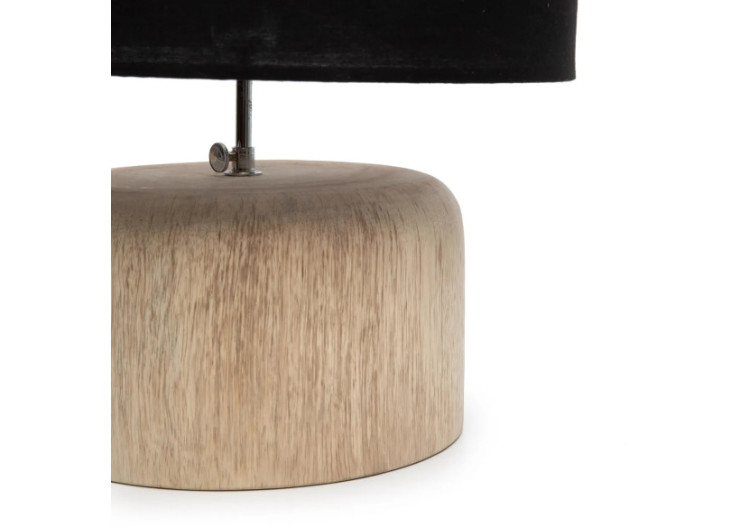 Lampe de table en bois de teck - Noir Naturel - JABR064NB - Bazar Bizar 2