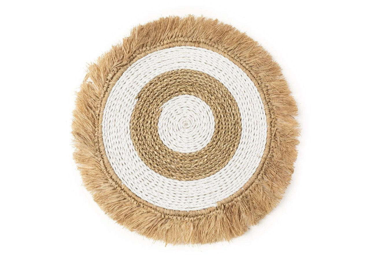 Set de sous-assiettes en raffia de mer - Blanc Naturel - BAVE001NW - Bazar Bizar
