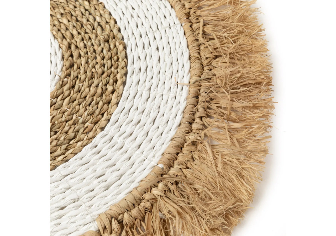 Set de sous-assiettes en raffia de mer - Blanc Naturel - BAVE001NW - Bazar Bizar