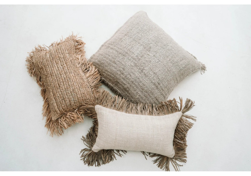 Housse de coussin Saint Tropez - Blanc Naturel - 30x50 - JABR021NW-30x50 - Bazar Bizar