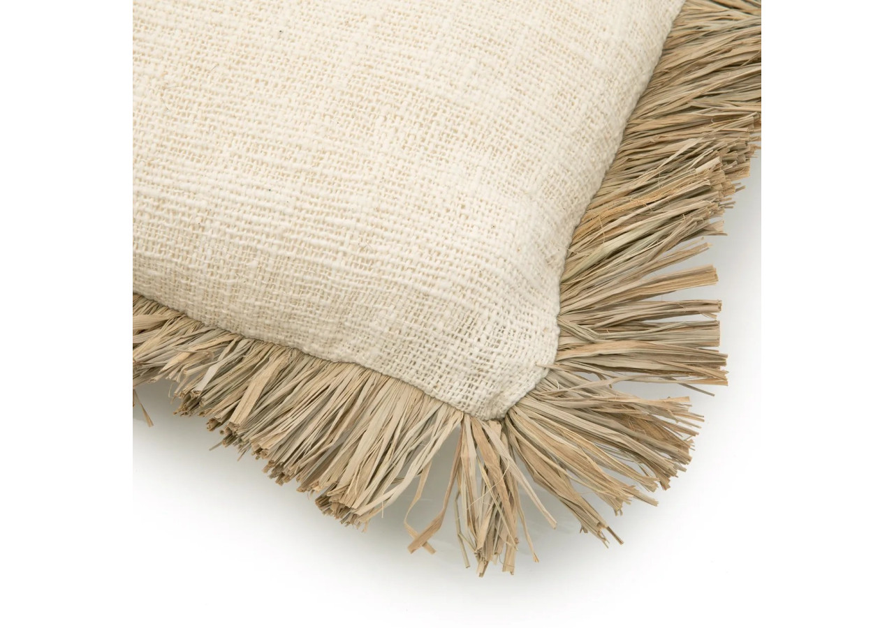 Housse de coussin Saint Tropez - Blanc Naturel - 30x50 - JABR021NW-30x50 - Bazar Bizar