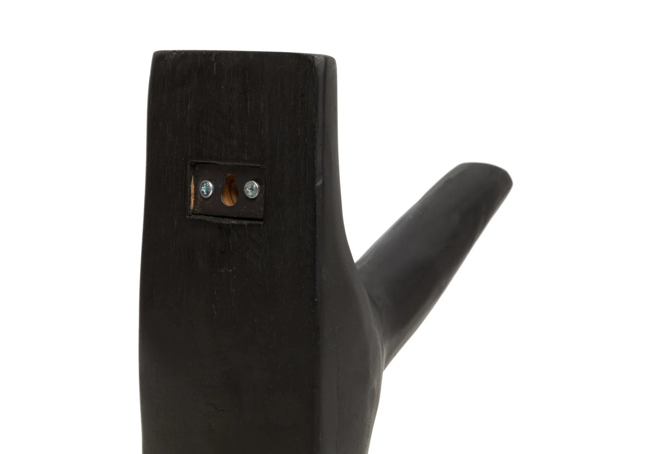 Crochet en bois de teck - Noir - JABR058B - Bazar Bizar