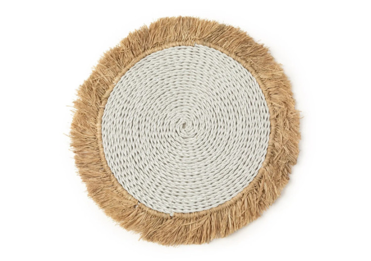 Set de sous-assiettes en raffia de mer - Blanc Naturel 40 - BAVE001WN - Bazar Bizar