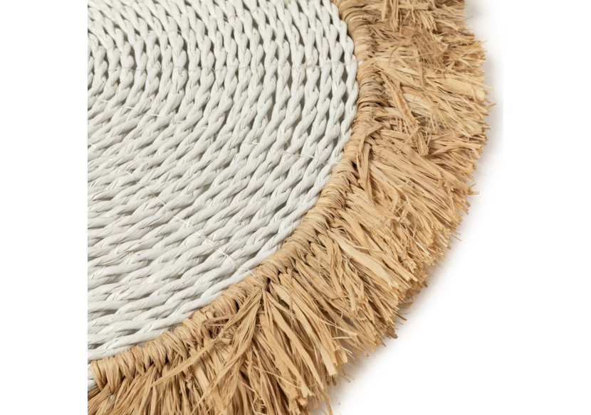 Set de sous-assiettes en raffia de mer - Blanc Naturel 40 - BAVE001WN - Bazar Bizar