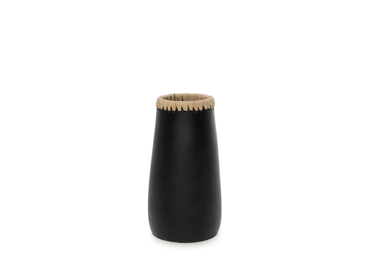 Vase Élégué SNEAKY - Noir Naturel - Taille M - JABR039BN-M - Bazar Bizar