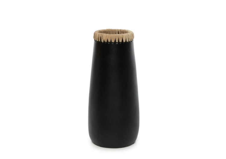 Vase Élégué SNEAKY - Noir Naturel - Taille L - JABR039BN-L - Bazar Bizar