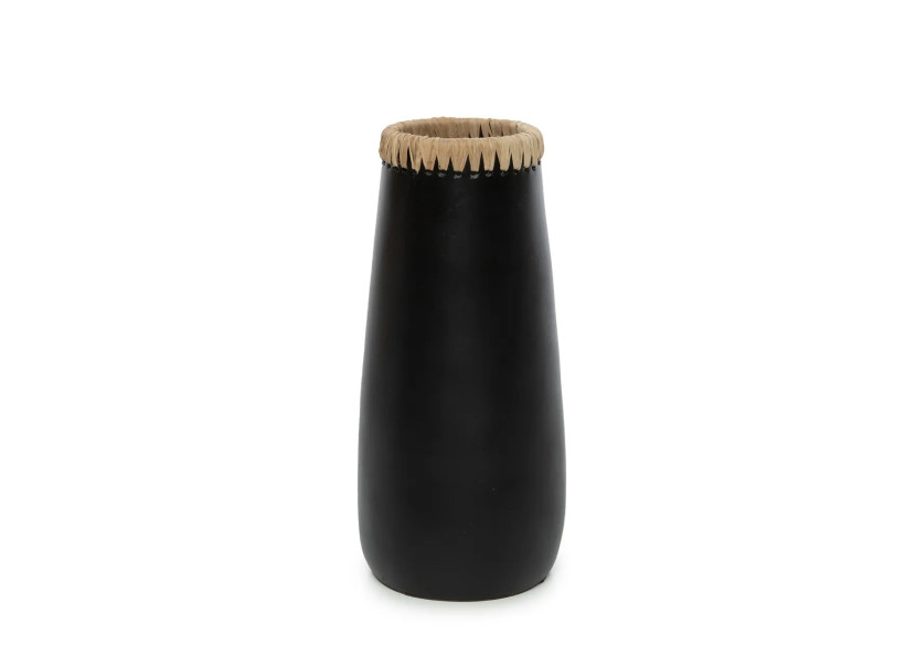 Vase Élégué SNEAKY - Noir Naturel - Taille L - JABR039BN-L - Bazar Bizar