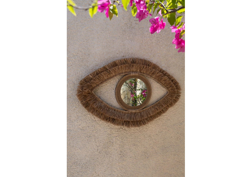 Miroir RAFFIA - Œil Naturel - Taille M - BAVE006N-M-40x70 - Bazar Bizar