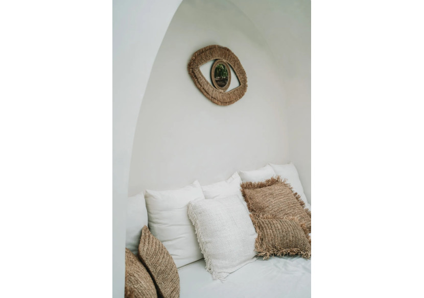 Miroir RAFFIA - Œil Naturel - Taille M - BAVE006N-M-40x70 - Bazar Bizar