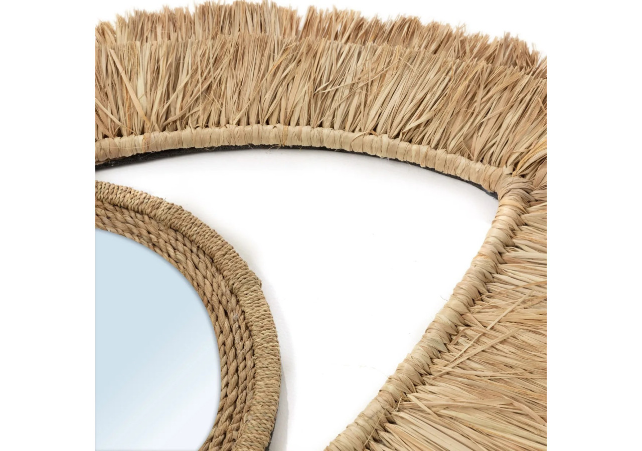Miroir RAFFIA - Œil Naturel - Taille M - BAVE006N-M-40x70 - Bazar Bizar