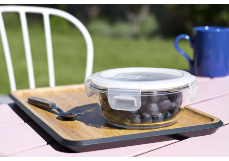 Boîte de Conservation RONDE 400 ml - Verre Borosilicaté - PE 812236 - Pebbly 2