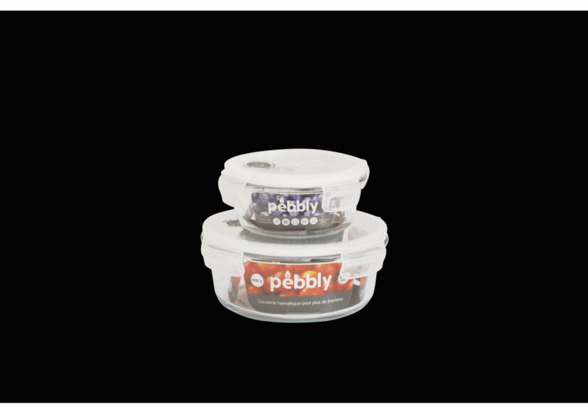 Boîte de Conservation RONDE 400 ml - Verre Borosilicaté - PE 812236 - Pebbly Boîte de Conservation RONDE 400 ml - Verre Borosilicaté - PE 812236 - Pebbly