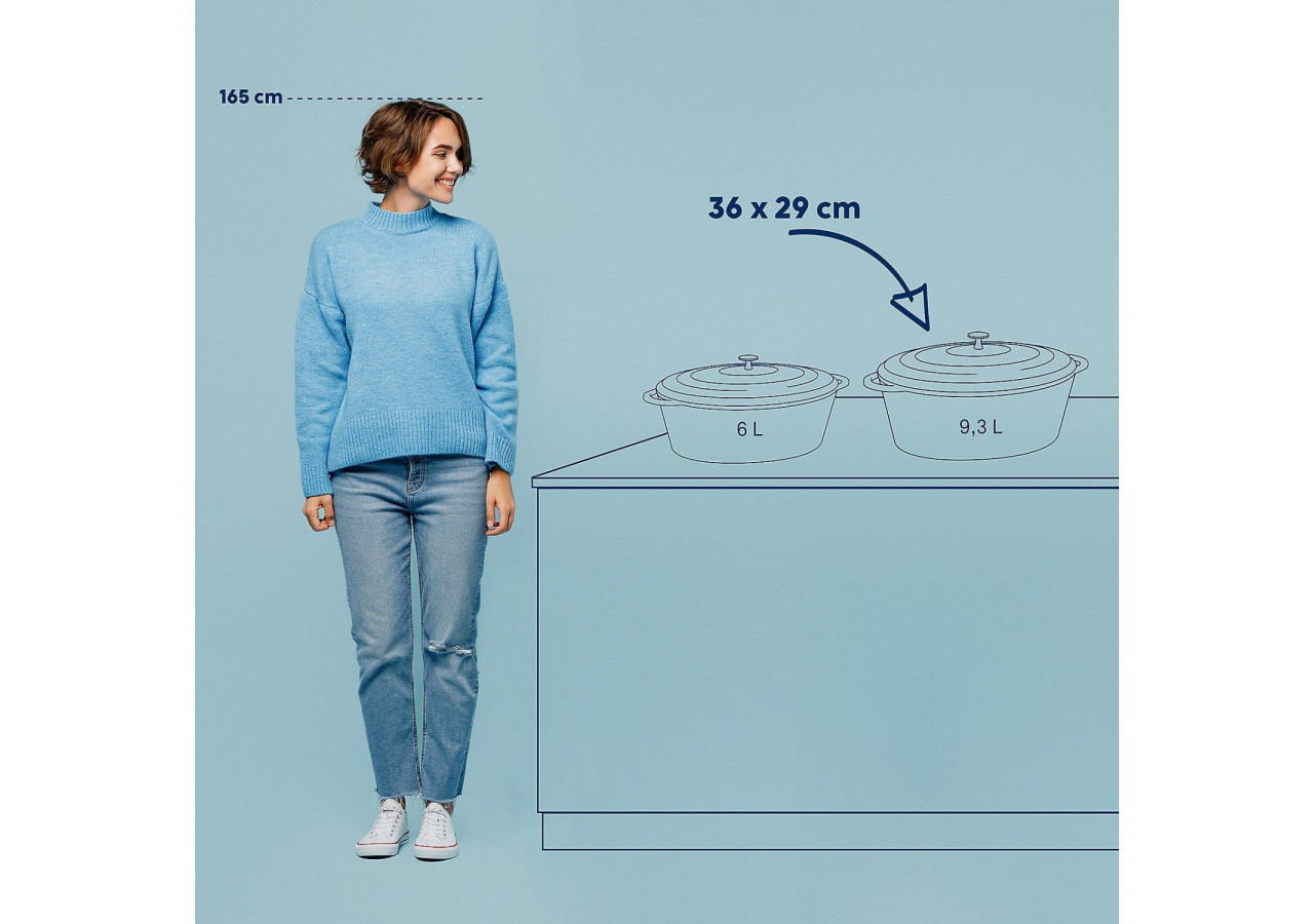 Braadpan Calido - Ovale 9,3 litres avec couvercle - KE 126093 - Kela Keuken