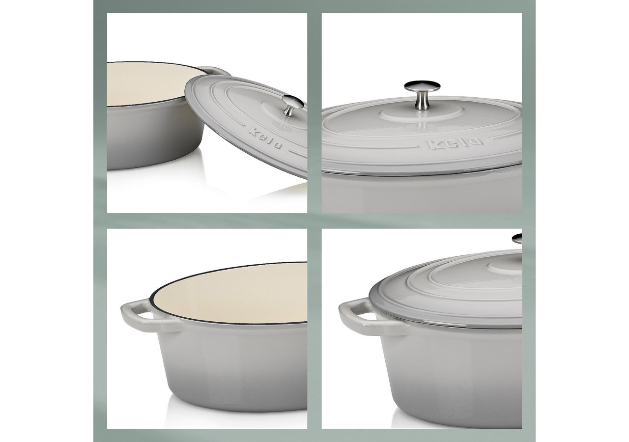 Braadpan Calido - Ovale 9,3 litres avec couvercle - KE 126093 - Kela Keuken