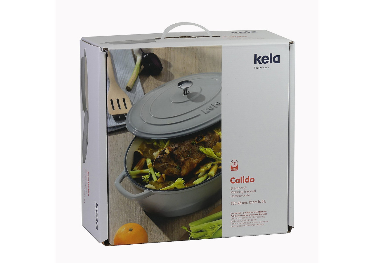 Braadpan Calido - Ovale 9,3 litres avec couvercle - KE 126093 - Kela Keuken