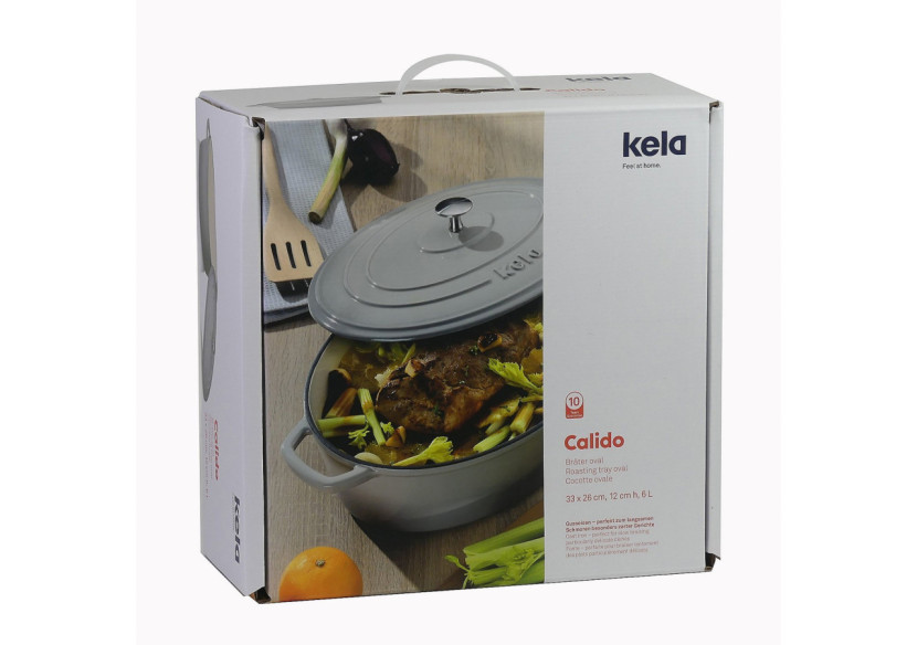 Braadpan Calido - Ovale 9,3 litres avec couvercle - KE 126093 - Kela Keuken