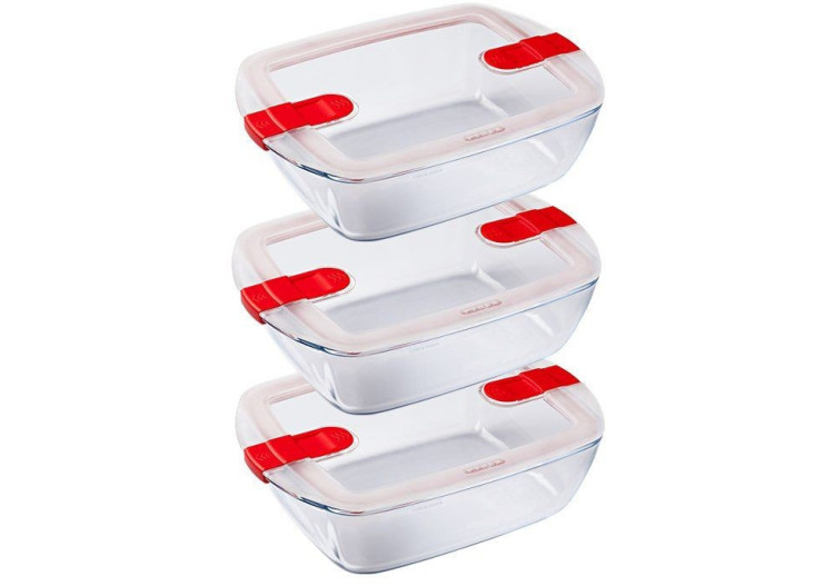 Coffret Cook & Heat - 3 récipients rectangulaires 1,1 litre - PY 284523 - Pyrex