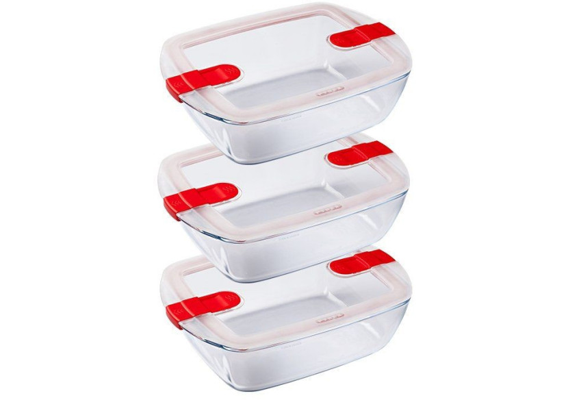 Coffret Cook & Heat - 3 récipients rectangulaires 1,1 litre - PY 284523 - Pyrex Coffret Cook & Heat - 3 récipients rectangulaires 1,1 litre - PY 284523 - Pyrex