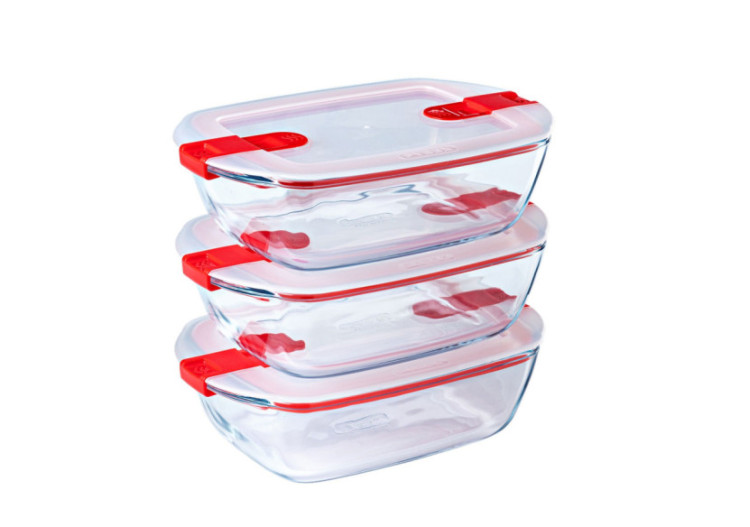 Coffret Cook & Heat - 3 récipients rectangulaires 1,1 litre - PY 284523 - Pyrex 2