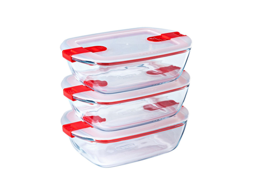 Coffret Cook & Heat - 3 récipients rectangulaires 1,1 litre - PY 284523 - Pyrex Coffret Cook & Heat - 3 récipients rectangulaires 1,1 litre - PY 284523 - Pyrex