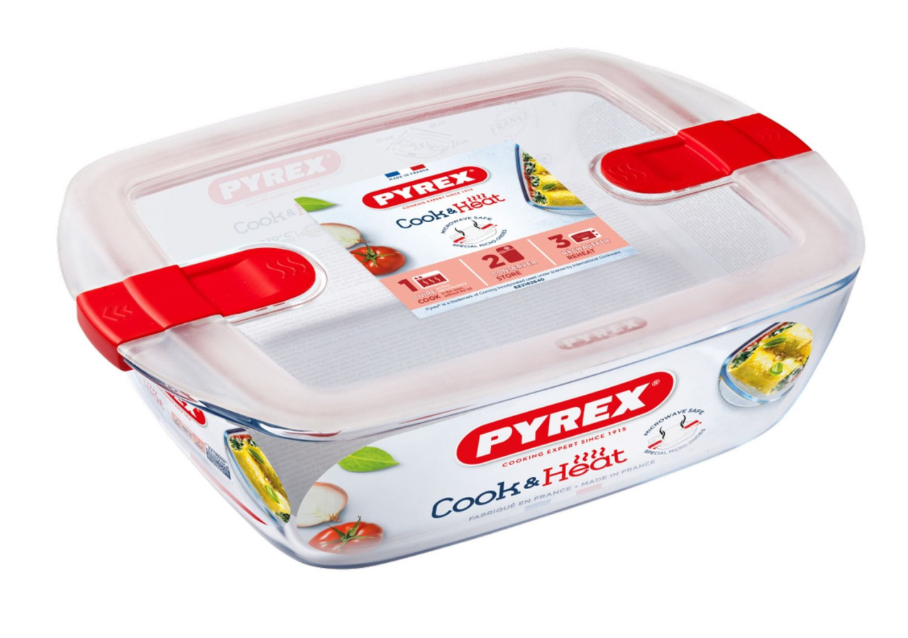 Coffret Cook & Heat - 3 récipients rectangulaires 1,1 litre - PY 284523 - Pyrex