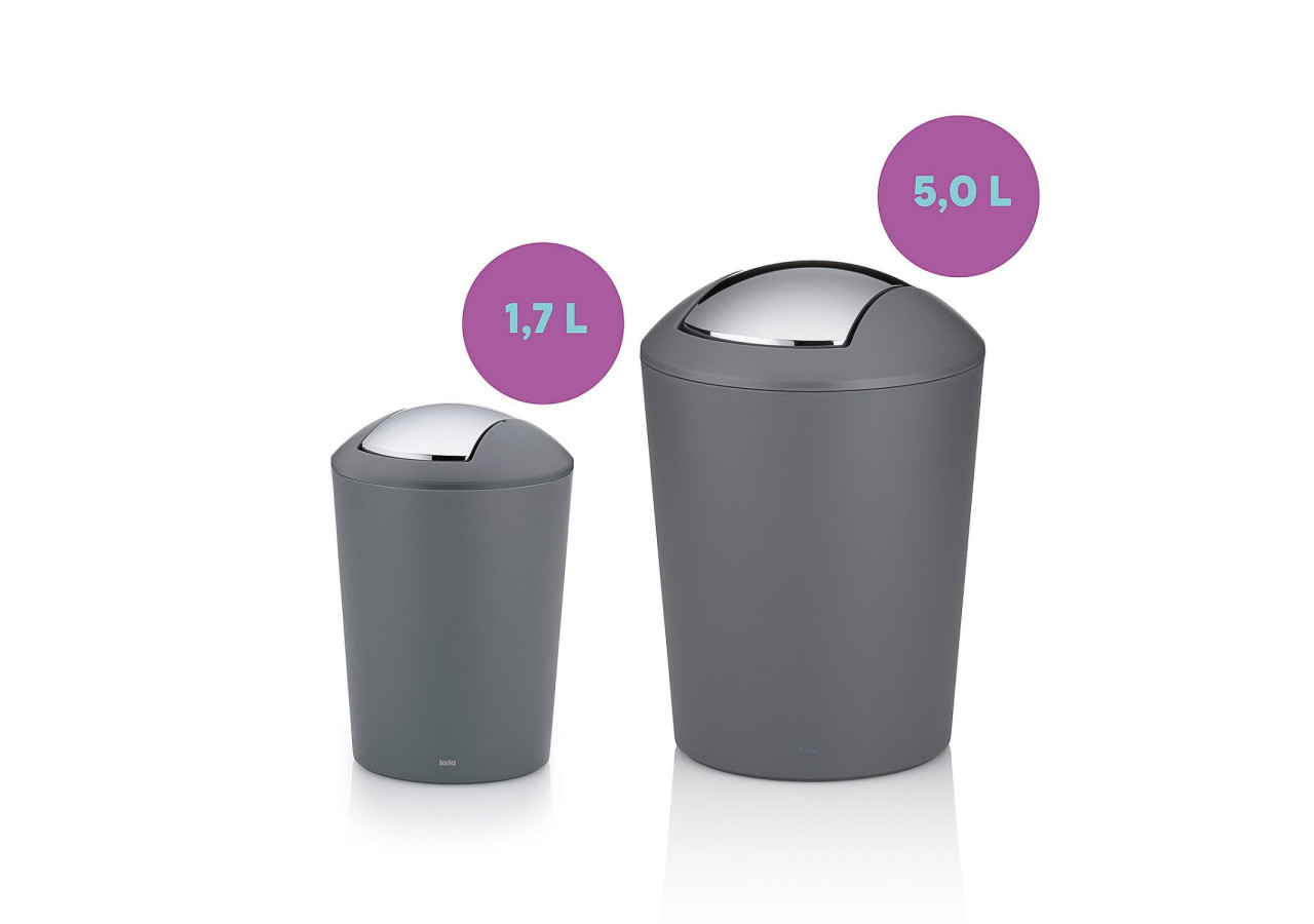 Corbeille Marta - 1,7 litres avec couvercle pivotant - KE 222726 - Kela Badkamer