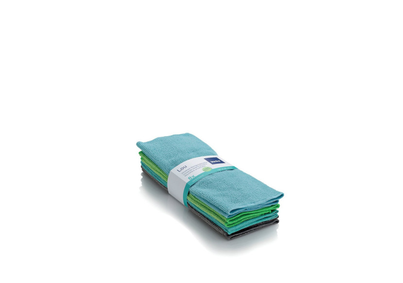 Set de 8 Chiffons Microfibre Lou - 30 x 30 cm - KE 116841 - Kela Keuken Set de 8 Chiffons Microfibre Lou - 30 x 30 cm - KE 116841 - Kela Keuken