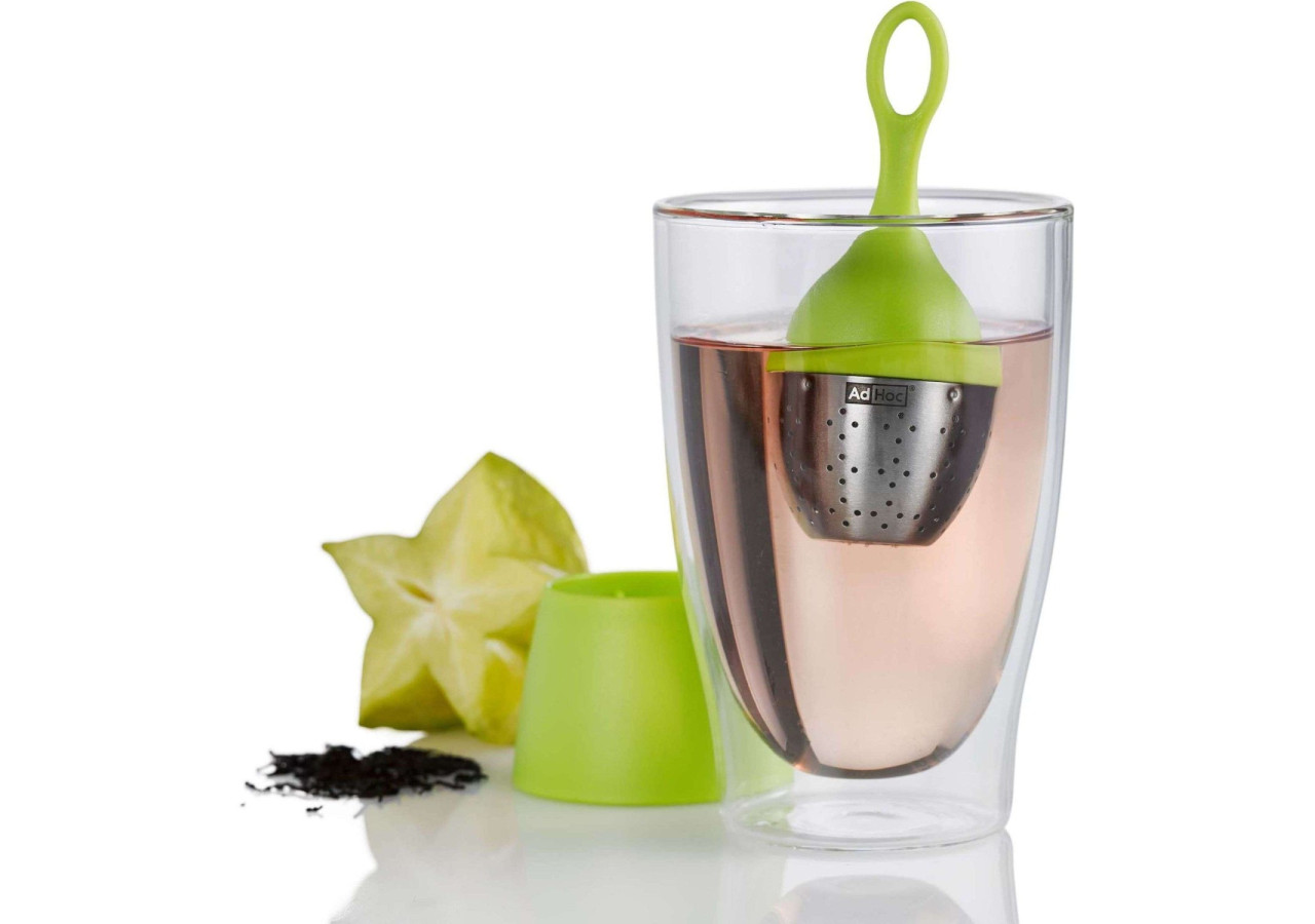 Filtre à thé flottant Floatea - 4 x 4 x 12,5 cm avec support - AD TE08 G - Adhoc