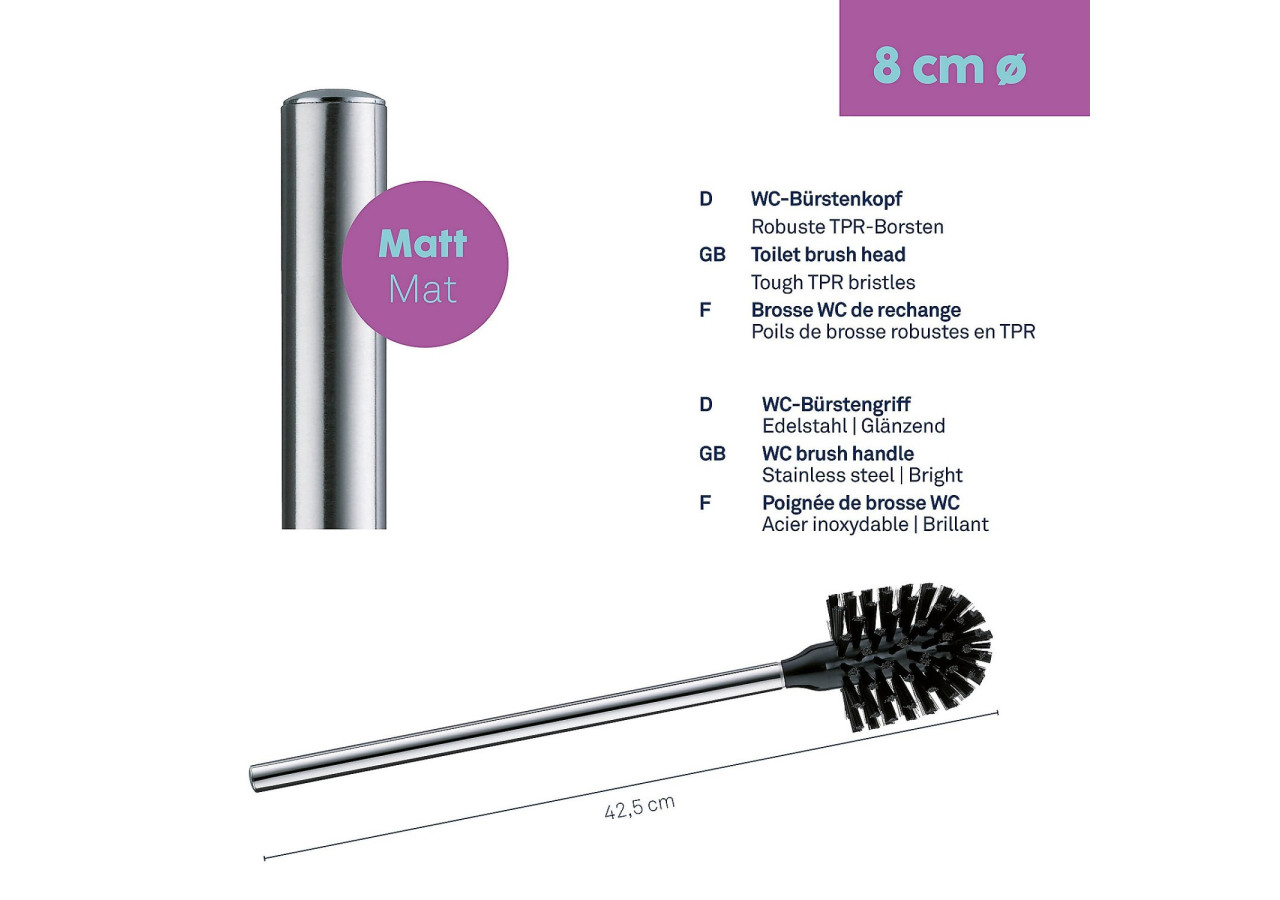 Brosse de toilette 42,5 cm - Élégance et efficacité - KE 201479 - Kela Badkamer