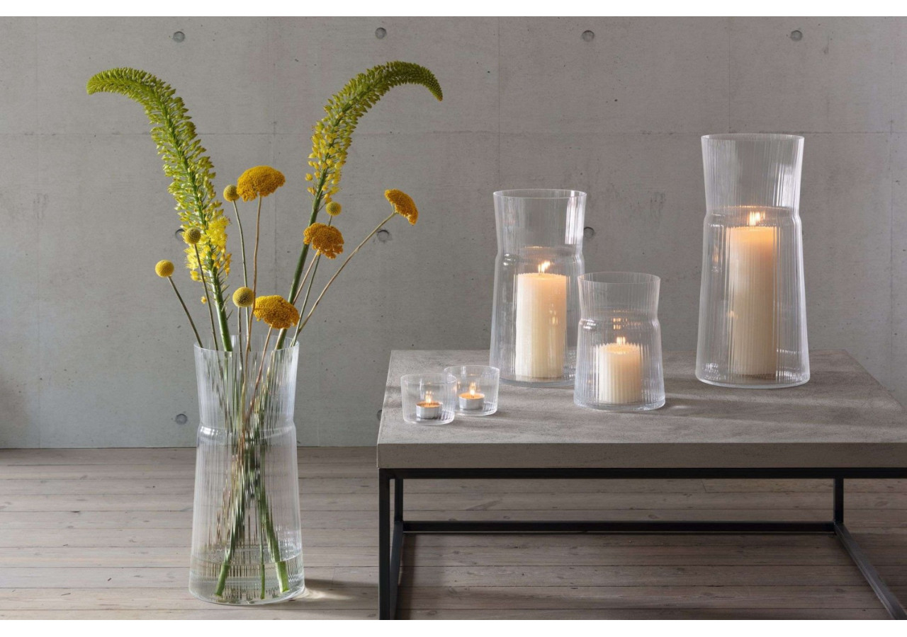 Bougeoir Gio Line - Verre haut 29 cm avec bougie - LS 569906 - L.S.A.