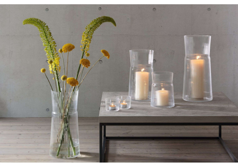 Bougeoir Gio Line - Verre haut 29 cm avec bougie - LS 569906 - L.S.A.